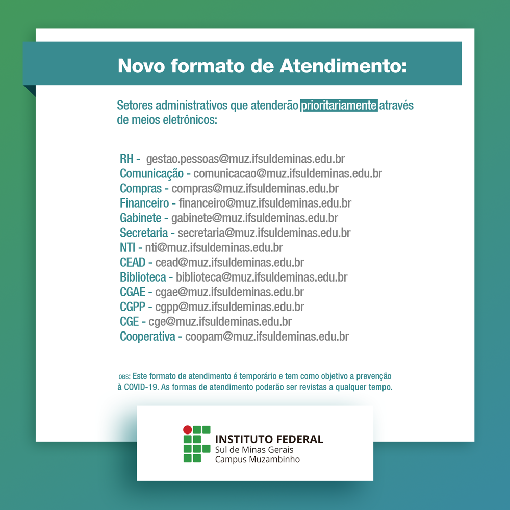 novo formato de atendimento